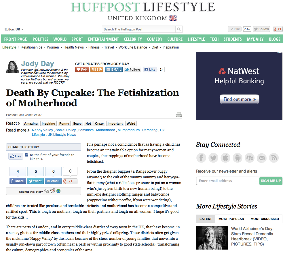 Death by Cupcake - Jody Day - Huffington Post UK - 3 Sep 2012 Death by Cupcake - Jody Day - Huffington Post UK - 3 Sep 2012