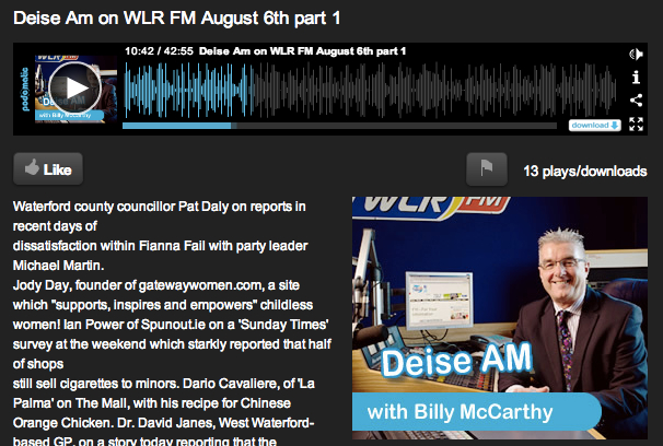 Deise AM Radio Interview - Jody Day - 6 August 2013